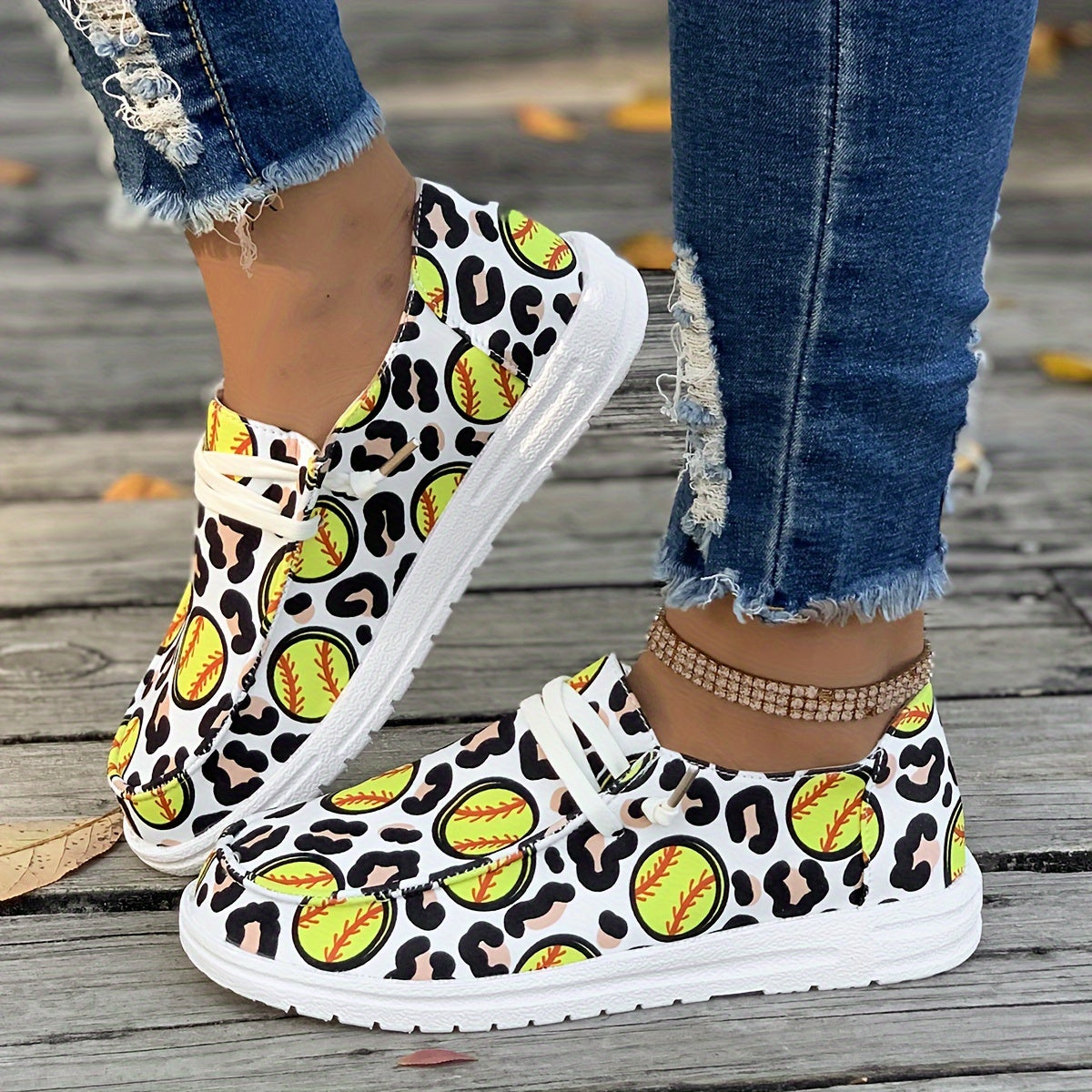Softball Flat Slip On Shoes Lightweight Casual Walking Shoes