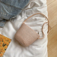 Girls' Holiday Straw Crossbody Bag & Coin Purse Set