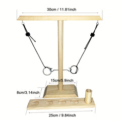 Adjustable Ring Toss Game for Adults - Wooden Hook