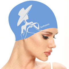 Stylish Plus Size Waterproof Silicone Swim Hat for Women