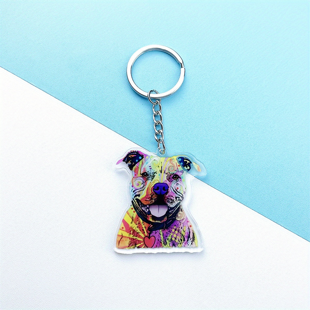 Dog Pit Bull Chihuahua Acrylic Keychains Keyring For Girls