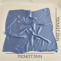 Solid Satin Bandana Silk Square Scarf Neckerchief Head Wrap Hair Accessory
