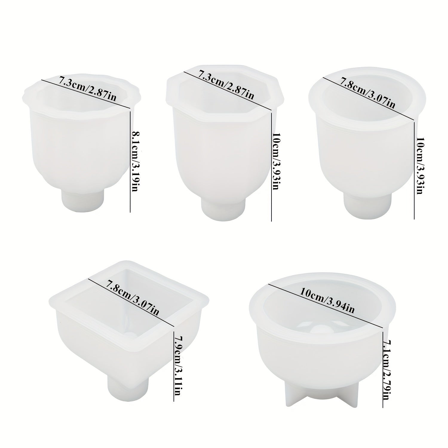 DIY Cement Flower Vase Silicone Mold Insertion Candle Holder Gypsum Mold