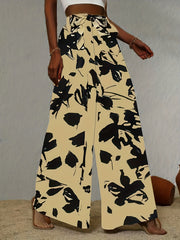 Wide Leg Pants Vacation Tie Front Pants Women's Clothing