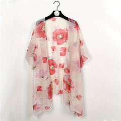Leopard Print Chiffon Wrap Sunscreen Cape For Women