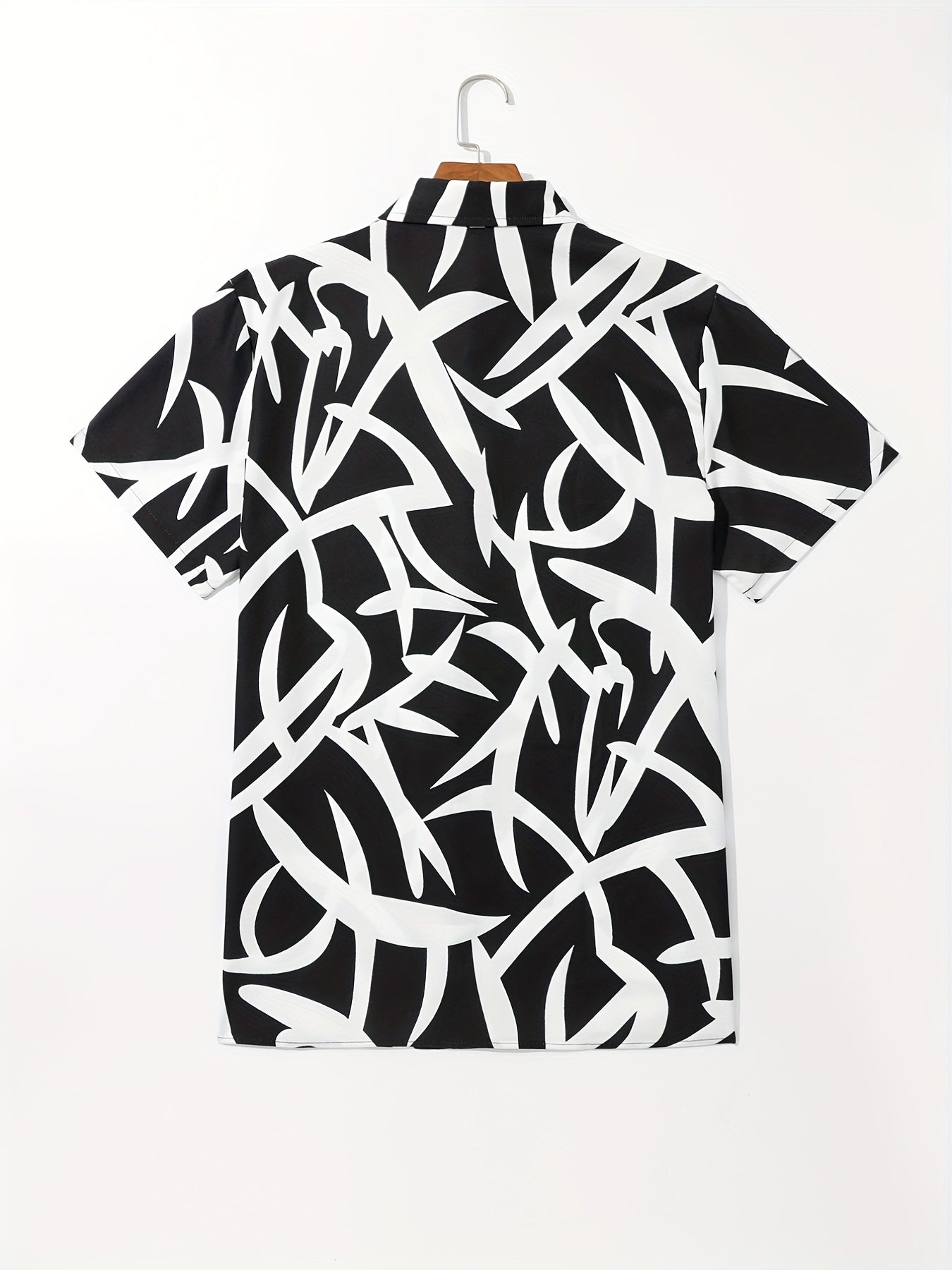 Men's Short Sleeve Casual Shirt Regular Fit Thick Lines
