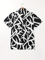 Men's Short Sleeve Casual Shirt Regular Fit Thick Lines
