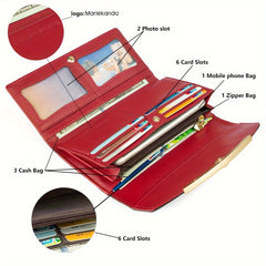 Marlekarida Large Capacity Tri Fold Women'S Wallet