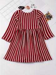 Toddler Girls Striped Princess Dress For Party