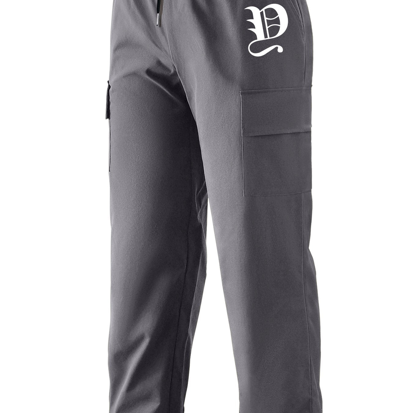 Classic Pockets Cargo Pants Men's Casual Straight Leg Drawstring Cargo Pants