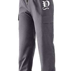 Classic Pockets Cargo Pants Men's Casual Straight Leg Drawstring Cargo Pants