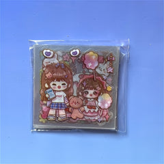 100pcs Non repeating Pet Stickers Cartoon Girl DIY Hand Account Stickers