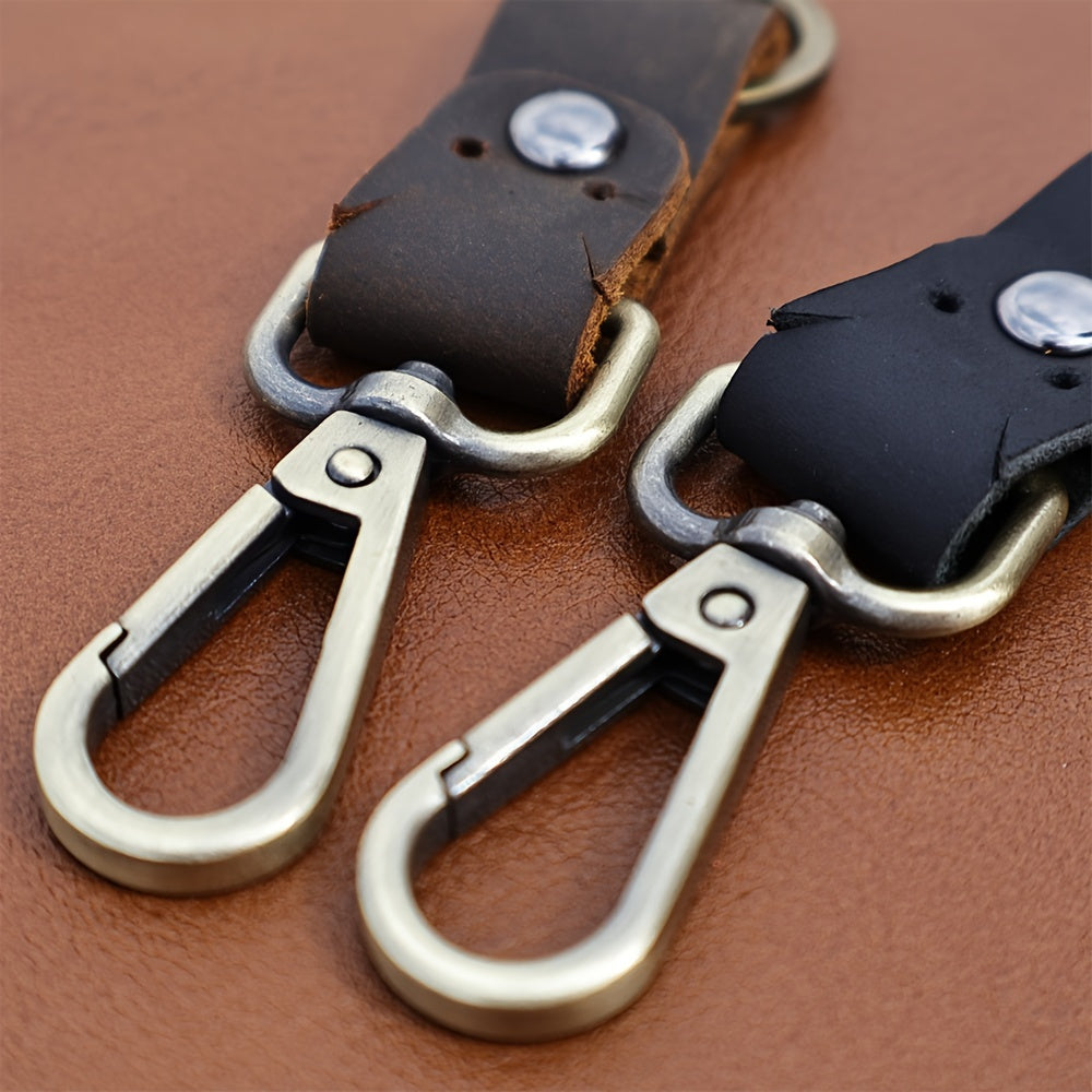 Vintage Cowhide Keychain Keyring Portable Retro Key Chain