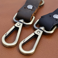 Vintage Cowhide Keychain Keyring Portable Retro Key Chain