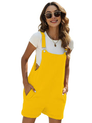 Solid Cami Jumpsuit Sleeveless Comfy Short Length Jumpsuit With Pockets