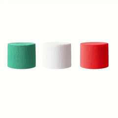 Christmas Crepe Paper Streamers Set Green Red Golden for Party Decorations