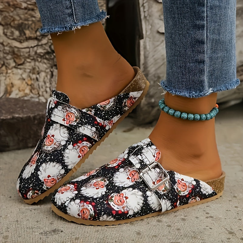 Santa Pattern Canvas Skate Shoes Women