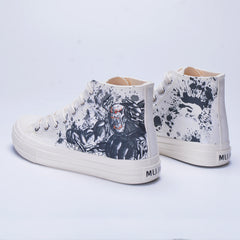 Men's Tide Print High Top Lace Up Canvas Sneakers