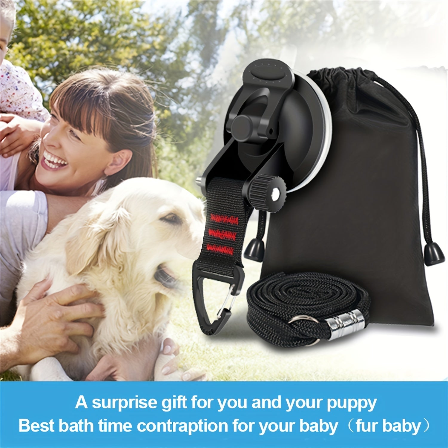 Pet Grooming Suction Cup Hook & Restraint Rope Set