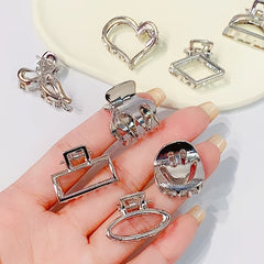8pcs Small Hairpins Silvery Hair Claw Clips For Women Hair Accessories