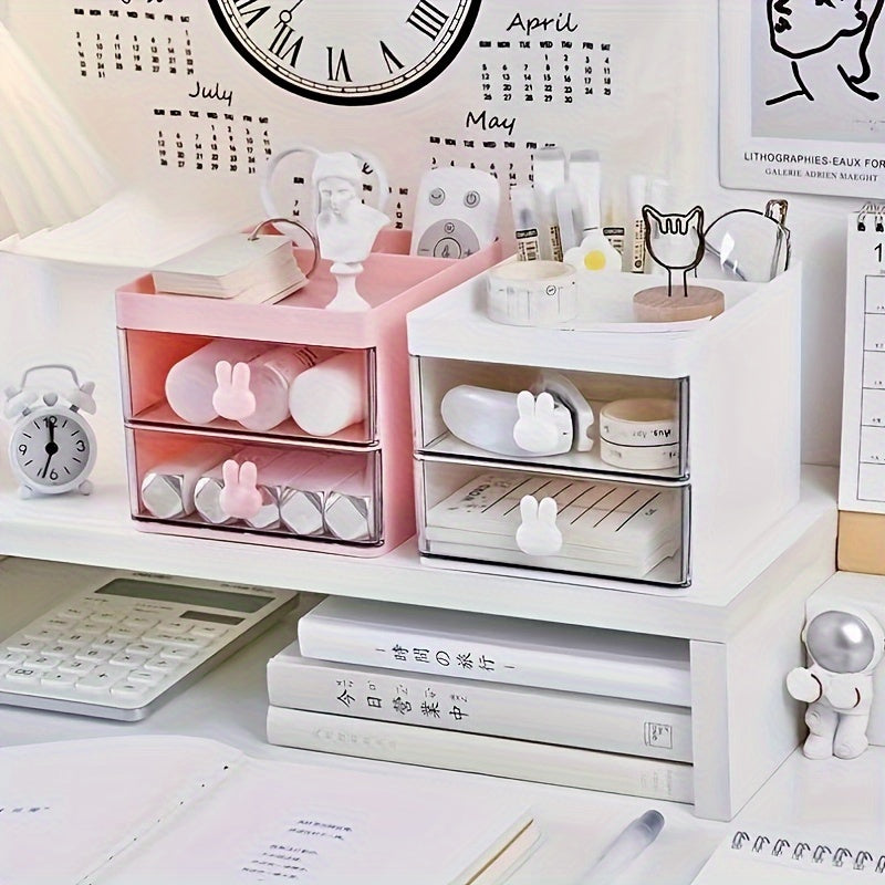 Desktop Storage Box Large Capacity Dorm Stationery Box Living Room Office Drawer