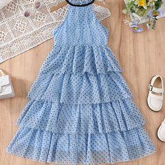 Grace Girls Polka Dots Halter Dress For Party