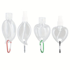 4pcs 50ml Leakproof Travel Bottles Keychain Portable Transparent Plastic Empty