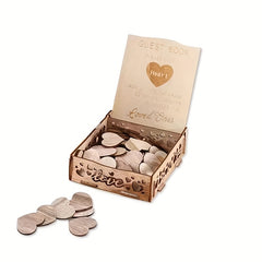 Rustic Wedding Guest Book with 100 Wood Hearts