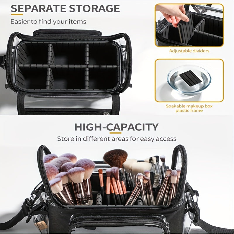 Makeup Brush Holder Case Clear Waterproof Organizer Bag
