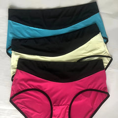 3 Pack Plus Size Colorblock High Waisted Briefs Set