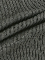 Solid Ribbed Long Sleeve Hooded Knit Top