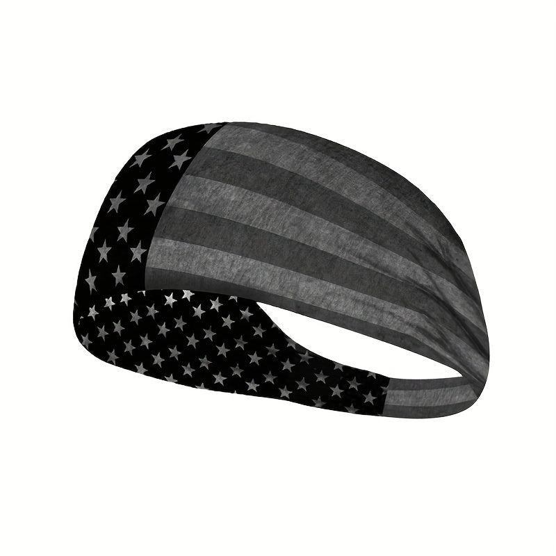 American Flag Pattern Headband Soft Sweat Absorbing Hairband