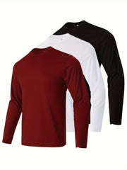 Men's Solid Long Sleeve T-Shirt Quick Dry Moisture Wicking