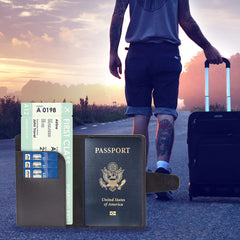 Leather Passport & Vaccine Card Holder Combo - Wallet Cover