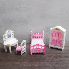 1:12 Dolls House Kitchen Bedroom Bathroom Playset