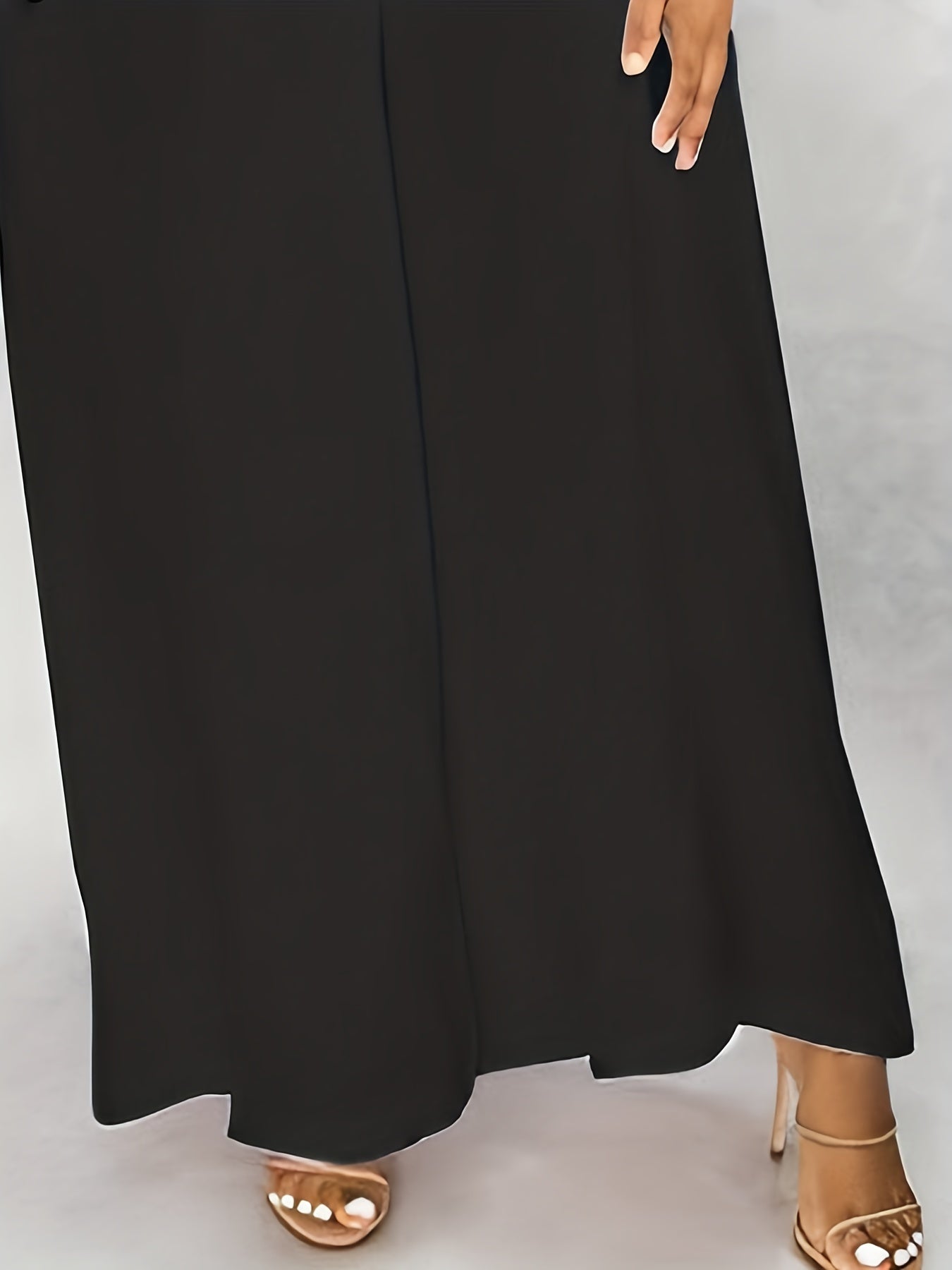 Women's Plus Rhinestone Letter V Neck Wide Leg Tank Jumpsuit
