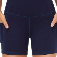High Waist Pocket Skinny Shorts Butt Lifting Quick drying