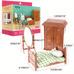 Forest Animal Family Doll Home Furniture 1 12 Mini Toy For Girl Doll Accessories