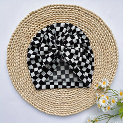 Soft Elastic Checkerboard Hat for Newborns