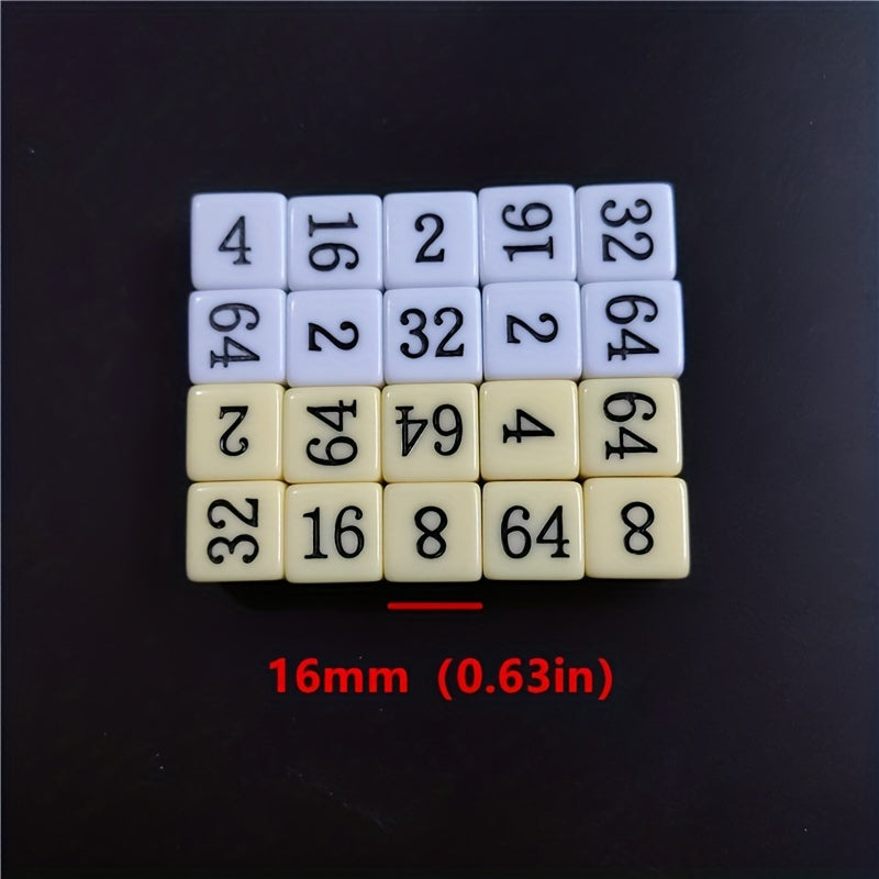 10pcs 16mm Yellow Right Angle Acrylic Number Dice Set