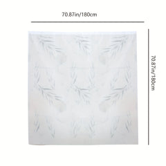 Gray Bamboo Leaf Pattern Shower Curtain Waterproof