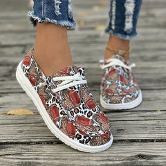Women's Skateboard Shoes Rugby Ball & Heart Pattern Lace-up Skate Shoes