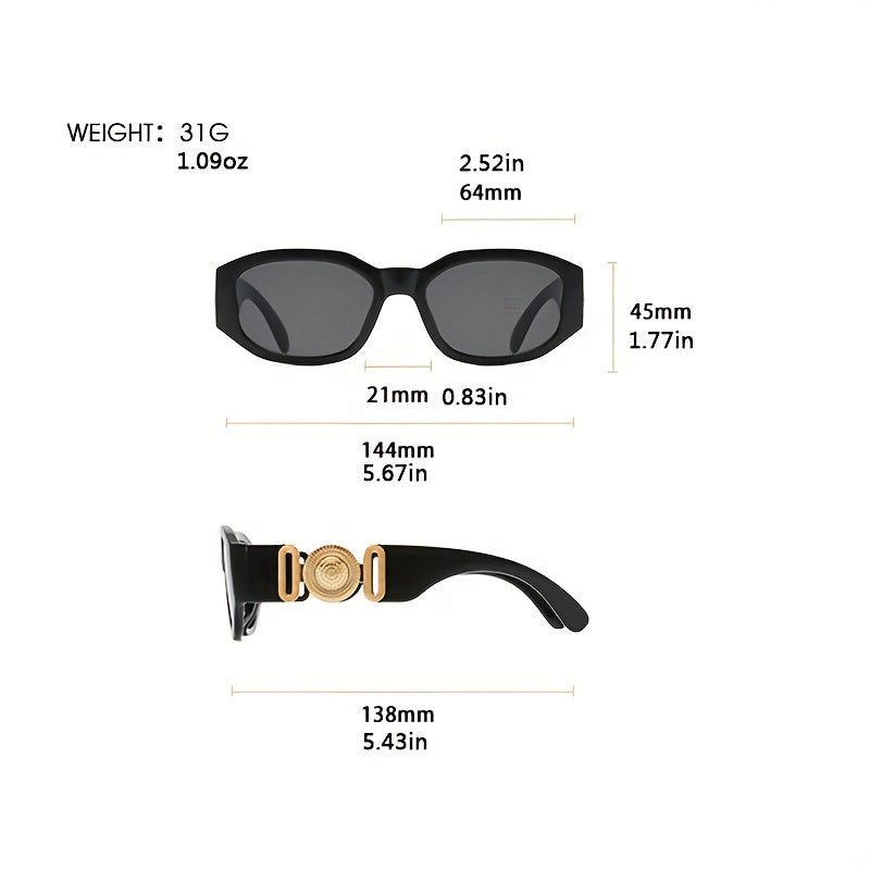 Vintage Polygonal Sunglasses Woman UV Protection Disco Glasses