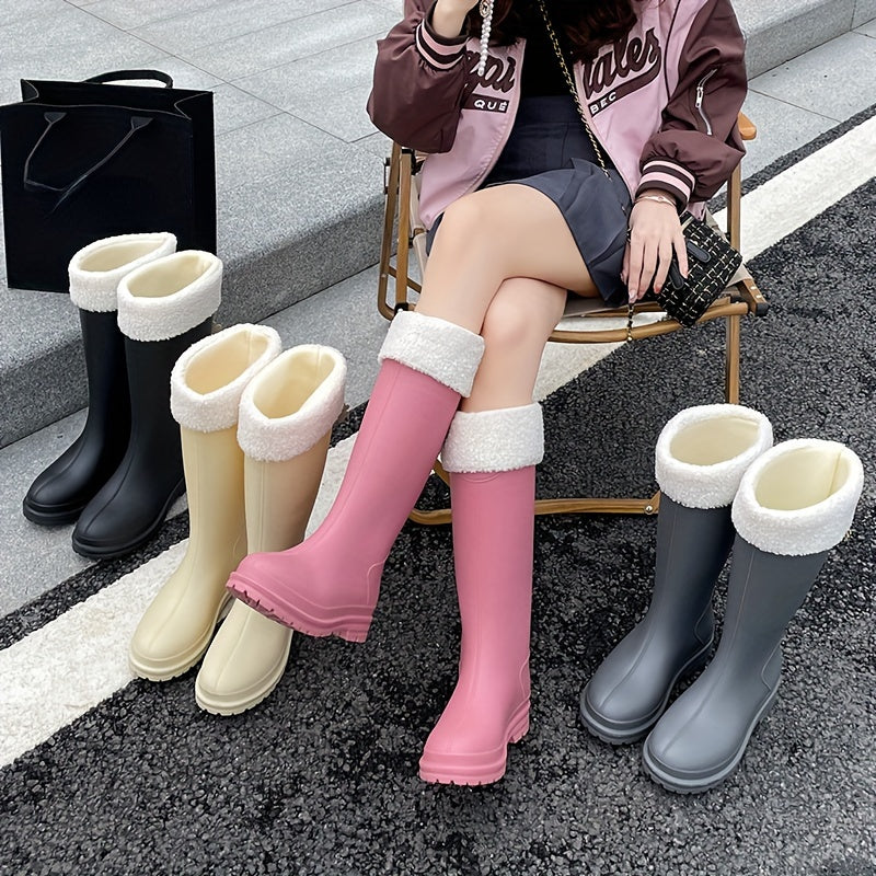 Clover Decor Solid Rain Boots Waterproof Non Slip Outdoor PVC Shoes