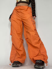 Low Waist Drawstring Loose Leg Pants American Street Sports Casual Hiking Pants