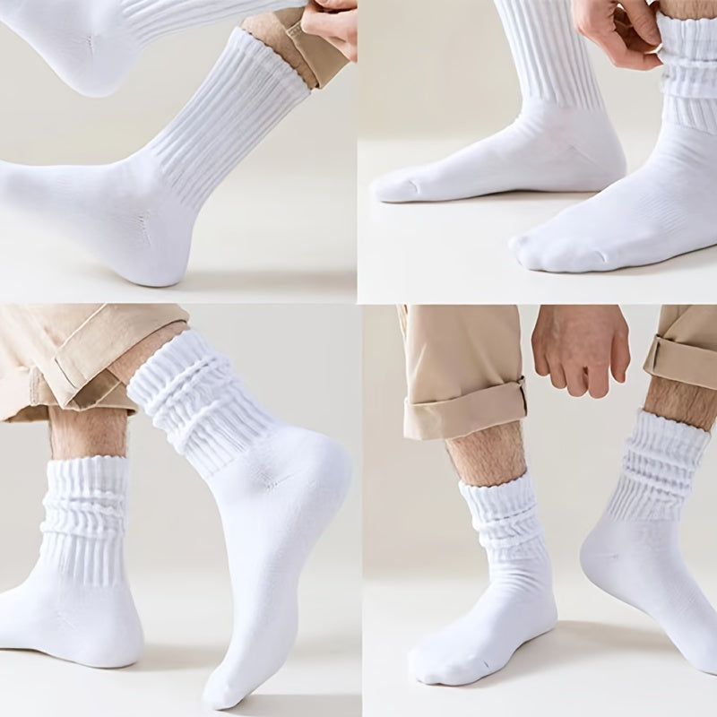 Cotton Slouchy Socks For Men And Women - Chunky Stacked Scrunch Socks