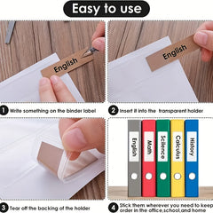60pcs Clear Adhesive Label Holders and Cardstock Pockets