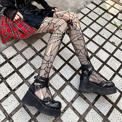Skull Pattern Fishnet Tights Halloween Pantyhose Women's Stockings