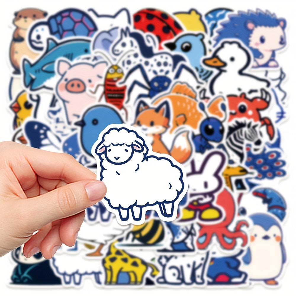 50pcs Cartoon Animal Series Stickers Waterproof Vinyl Stickers