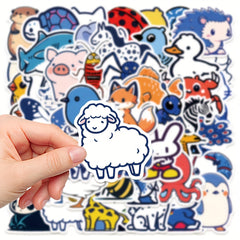 50pcs Cartoon Animal Series Stickers Waterproof Vinyl Stickers
